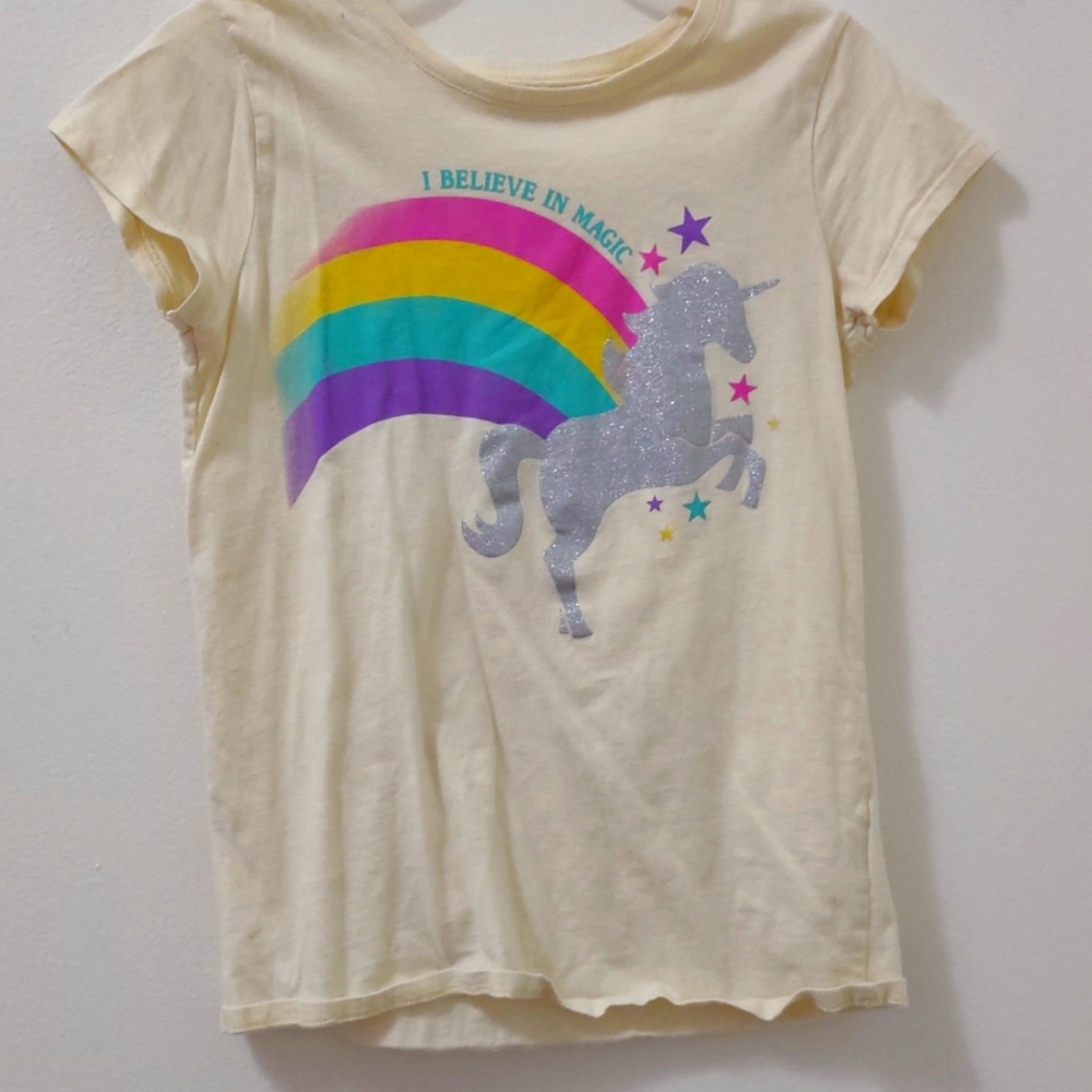 Unicorn yellow short sleeve shirt